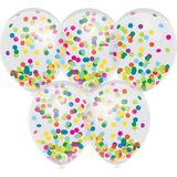 15x Confetti thema feest ballonnen 30 cm - Kinderfeestje/kinderverjaardag - Feest/verjaardag - Thema feest - Confetti feestversiering - Ballonnetjes confetti