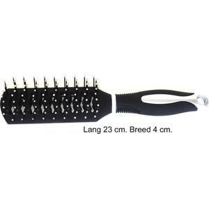 Rojafit Professional Tunnel Haarborstel- Rechthoek - Zwart- Lang 23 cm.