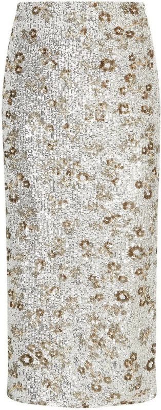 Moss Copenhagen - MSCHMagnolia - Midi Rok - Zilver - Pailletten