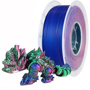 Zijde Triple Colour Filament Rood-Blauw-Groen PLA Filament 1.75mm 1KG 3D Printer Filament Drie Kleur Coextrusie Glanzend PLA Metallic Filament 3D Printmateriaal Rood-Blauw-Groen PLA 3 in 1