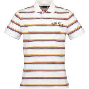 Blue Seven heren poloshirt 321125 wit streep - XL