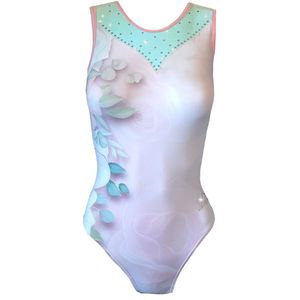 Fairysports Turnpakje Flower maat L meisjes gympakje met zilveren steentjes