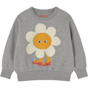 Vrolijke Happy Daisy Sweatshirt – Grijze Kindertrui met Bloemprint 98