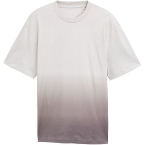 TOM TAILOR DENIM - Shirt - Basaltgrijs - Ronde Hals - Kwartmouw