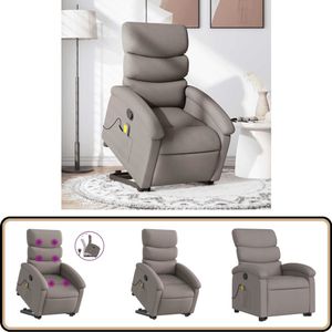 vidaXL Sta-op-massagestoel - Verstelbaar - Taupe Stapstoel - Massagestoel - Elektrisch Opstaande Stoel - Ergonomische Stoel - Verstelbare Stoel