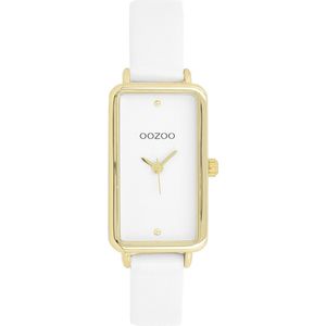 OOZOO Timepieces - Goudkleurige horloge met leren band leren band - C11530