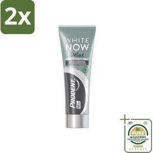 Prodent - White Now - Tandpasta - Natuurlijke Ingrediënten - Klei En Houtskool - 75 ml - Voordeelverpakking - 2 stuks - Klei - Houtskool