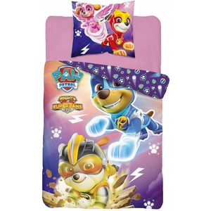 Paw Patrol Kinderbeddengoed 160x200 cm Katoen - Lichtgevend