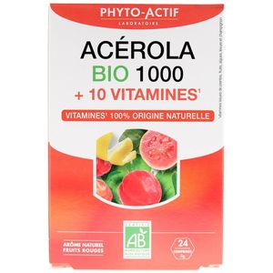 Phyto-Actif Acerola 1000 + 10 Vitaminen Biologisch 24 Tabletten