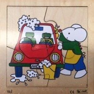 Rolf Puzzel muis wast de auto (4 stukjes)