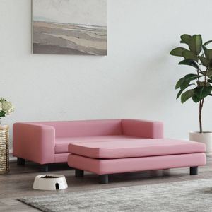 The Living Store Hondenbed - Verlengbaar - Roze - Fluweel - Massief grenenhout - 100x50x30 cm - Draagvermogen 50 kg