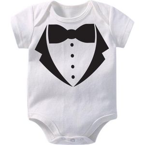 Hospitrix Baby Rompertje Carnavalskleding baby Tuxedo | 0-3 maanden | Korte Mouw | Carnavalskleding | Baby | Carnaval | Kinderen | Bekendmaking | Aankondiging | Aanstaande Moeder | Moederdag