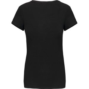 T-shirt Dames L Kariban Ronde hals Korte mouw Black 97% Katoen, 3% Elasthan