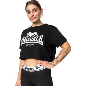 Lonsdale Cropped T-shirt Zwart GUTCH COMMON - Maat: L