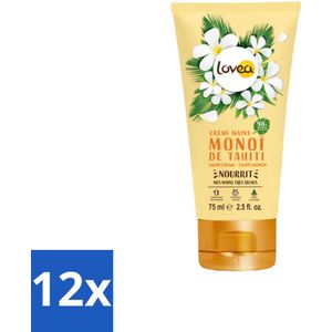 Lovea – Handcrème – Tahiti Monoï – Hydraterend – 75 ml - Voordeelverpakking - 12 stuks