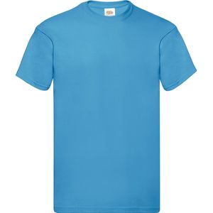Azuur Blauw 2 Pack t-shirt Fruit of the Loom Original maat XL