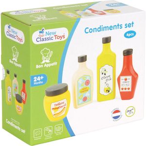 New Classic Toys Houten Speelgoed Flesjes Saus - 4 stuks