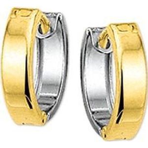 The Jewelry Collection klap-oorringen Hol 5,0 mm Bol - Bicolor Goud (14 Krt.)