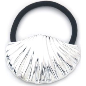 Luxe Haarelastiek | Zilverkleurig | Schelp Design | Metalen Haaraccessoire | Stijlvol & Duurzaam | 1 stuk