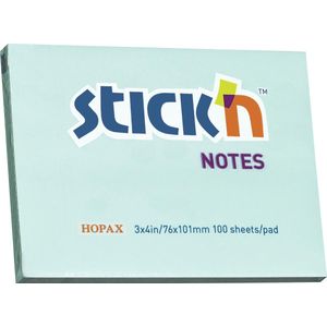 Stick'n sticky notes - 76x102mm, pastel blauw, 100 memoblaadjes