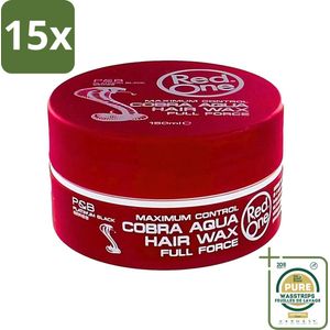 15 x Red One - Haarwax - Cobra Aqua - Maximale Controle - Voor Krachtige Hold & Glans - 150 ml - Grootverpakking - Haarwax - Styling Wax - Hold - Glans - Maximale Controle