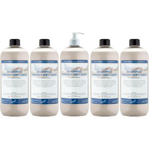 Shampoo Creamy Wellness - 1 liter (transparant) - 10 stuks met witte pomp - Voordeelverpakking - Haarverzorging