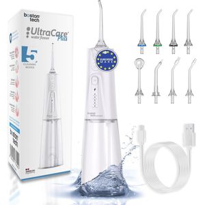 Waterflosser voor Thuis en Reizen met 8 Mondstukken en 5 Gebruiksmodes
