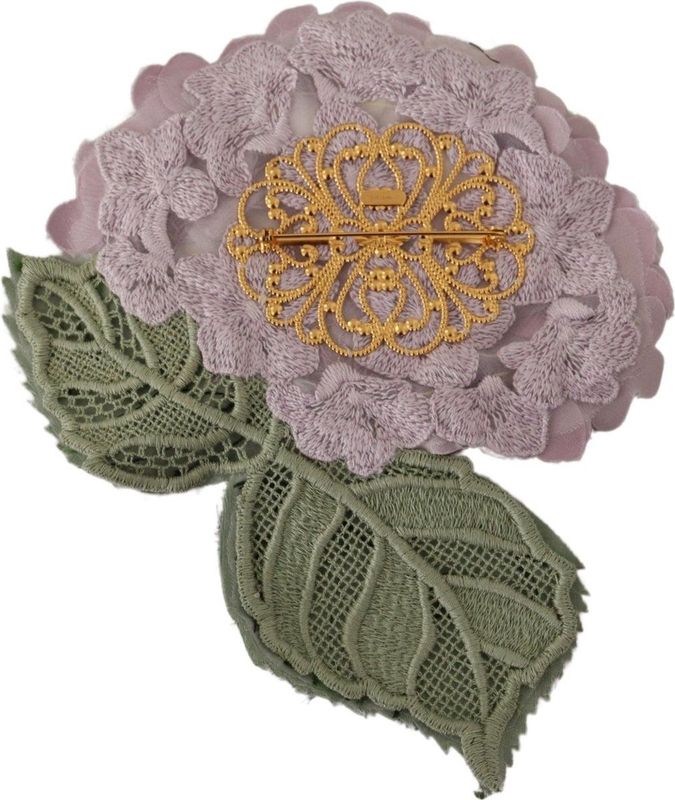 Dolce & Gabbana - Broche - Paars - 35% Polyester 30% Zijde 30% Messing 5% Viscose