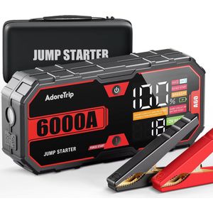 Jumpstarter 12V Voor Auto – F40-A60 – Starthulp met Forcestart,LED-scherm & Powerbank – Zwart