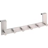 Axentia - Deurgarderobe - Roestvrij Staal - 6 Haken - Voor Keuken Badkamer Woonkamer Hal