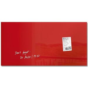 Sigel glasmagneetbord - Artverum - 91x46cm - rood - SI-GL147