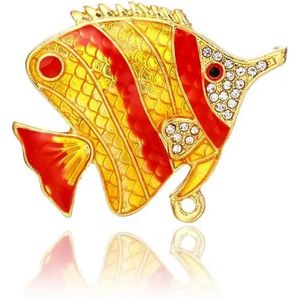 Elegante Vis Broche met Kristallen – Vintage Zee Dier Speld voor Kleding en Accessoires