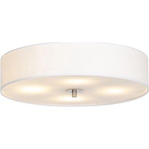 QAZQA Drum - Moderne Plafondlamp met Kap - 4 Lichts - Ø 500 Mm - Crème