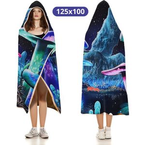 Bovista Plaid - Hoodie Deken Met Mouwen - Onesie - Fleece Blanket - Knuffeldeken - Dames - Heren - Kinderen - Galaxy - 125x100cm