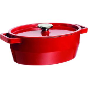 Pyrex Slowcook Braadpan Ovaal - Gietijzer - 5,8 liter - Rood