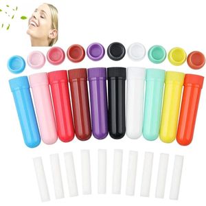 Zeynomax - Aromatherapie tube set voor etherische oliën - 10 stuks neusinhalers voor DIY aromatherapie - navulbare mini flesjes met etherische olie - ontspanning en welzijn - aroma tubes.