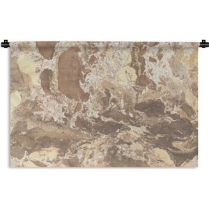 Wandkleed - Wanddoek - Graniet - Geel - Steen - 90x60 cm - Wandtapijt