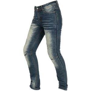 Motor Jean INDIE vrouw Vintage Blauw 36 CE-gekeurd van MOTOBLOUZ