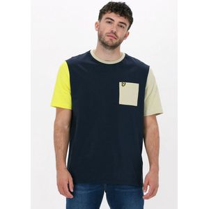 Lyle & Scott Contrast T-shirt Polo's & T-shirts Heren - Polo shirt - Donkerblauw - Maat XS