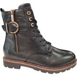 Remonte - Veterlaarsjes - Zwart - Blokhak - Ritssluiting - Vetersluiting