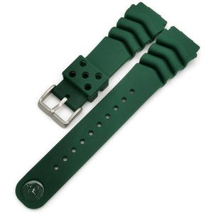 22mm Rubber Siliconen horlogeband Groen passend op Seiko Citizen 22 mm bandaanzet armband  Groene horlogeband