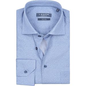 Ledub - Overhemd Print Blauw - Heren - Maat 44 - Modern-fit