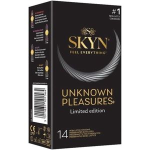 Skyn Unknown Pleasures + - Boîte van 14 Voorbehoedsmiddelen - Zonder Latex - Assortiment