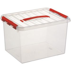 Sunware - Q-line opbergbox 22L transparant rood - 40 x 30 x 26 cm