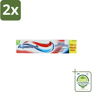 Aquafresh - Tandpasta - Triple Protection - Sterke Tanden & Gezond Tandvlees - 100 ml - Voordeelverpakking - 2 stuks - Tandpasta - Tanden beschermen