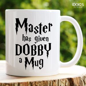 Master has given dobby a mok - Harry potter - Moederdag cadeautje - Hogwarts Legacy - Verjaardag cadeau vrouw - Cadeau voor man - Cadeau voor vrouw - Mok met tekst - Mokken - Best Cadeautjes - Koffie mok