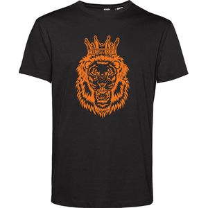 T-shirt Leeuw Met Kroon Oranje | EK 2024 Holland |Oranje Shirt| Koningsdag kleding | Zwart | maat XXL