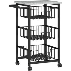 VidaLuxe - Mobiele Keukenkast - Keukentrolley - Keukenkast - Mobiel - Keukenkast Organizer - Magnetronkast - Keukenblok - Keukenkastje - Keukenkast Voor Magnetron - Kast - Kastje - Kasten - Organizer - Organizers - Opbergrek - Opberg Rek