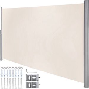 Beige Uittrekbaar Zonnescherm - Windscherm - Zijluifel - Tuinscherm - 160x300 cm - Duurzaam en Elegant