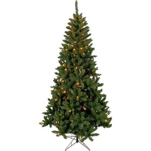 Buxibo Groene PVC Kerstboom op Metalen Standaard - Met 200 LED-licht - Warm wit - 8 Unieke Lichteffecten - EU-stekker - Versterkte Metalen Standaard - 1020 Takken - 210cm
